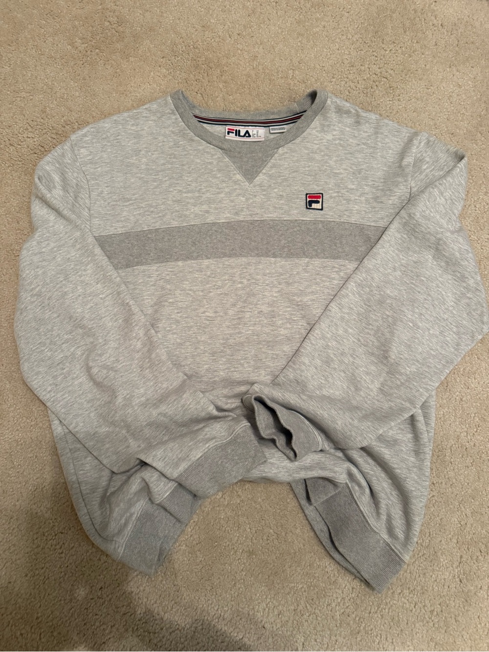 FILA Gray Color Block Long Sleeve Size XL